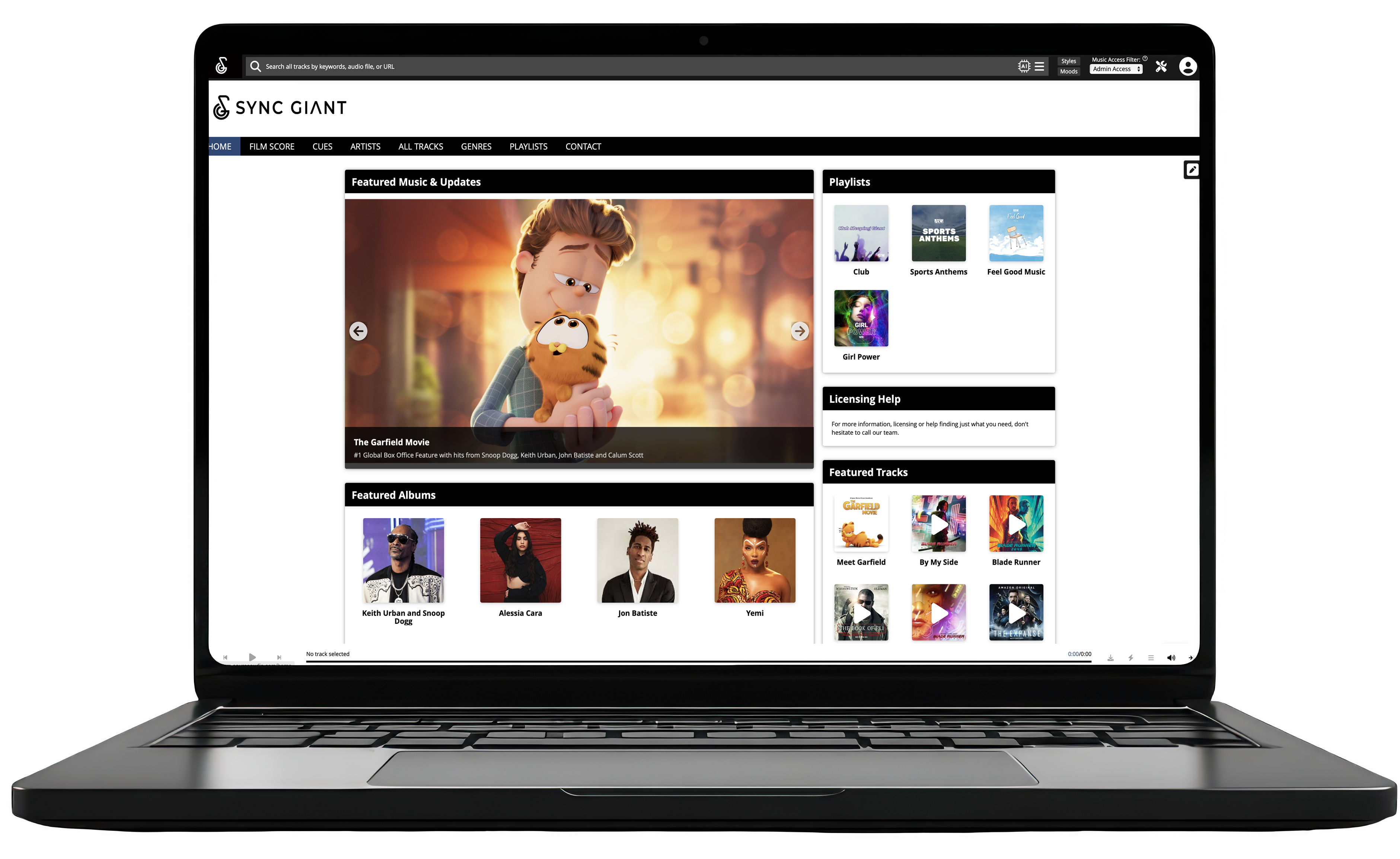 SYNC GIANT Platform on Laptop